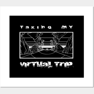 Taking my virtual trip - white Posters and Art